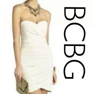 BCBG Madge White Sweetheart Dress, size 4
